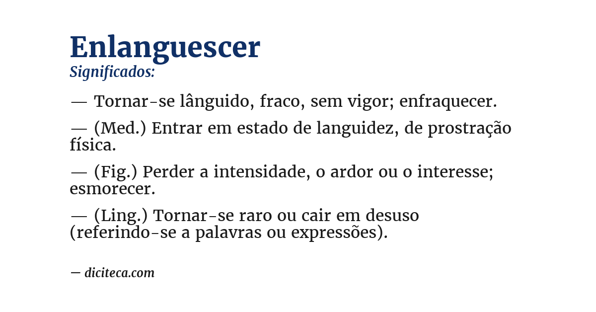 Significado de enlanguescer