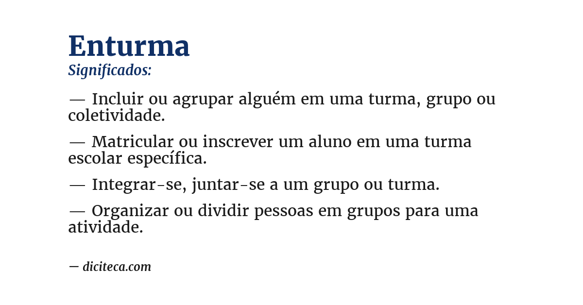 Significado de enturma