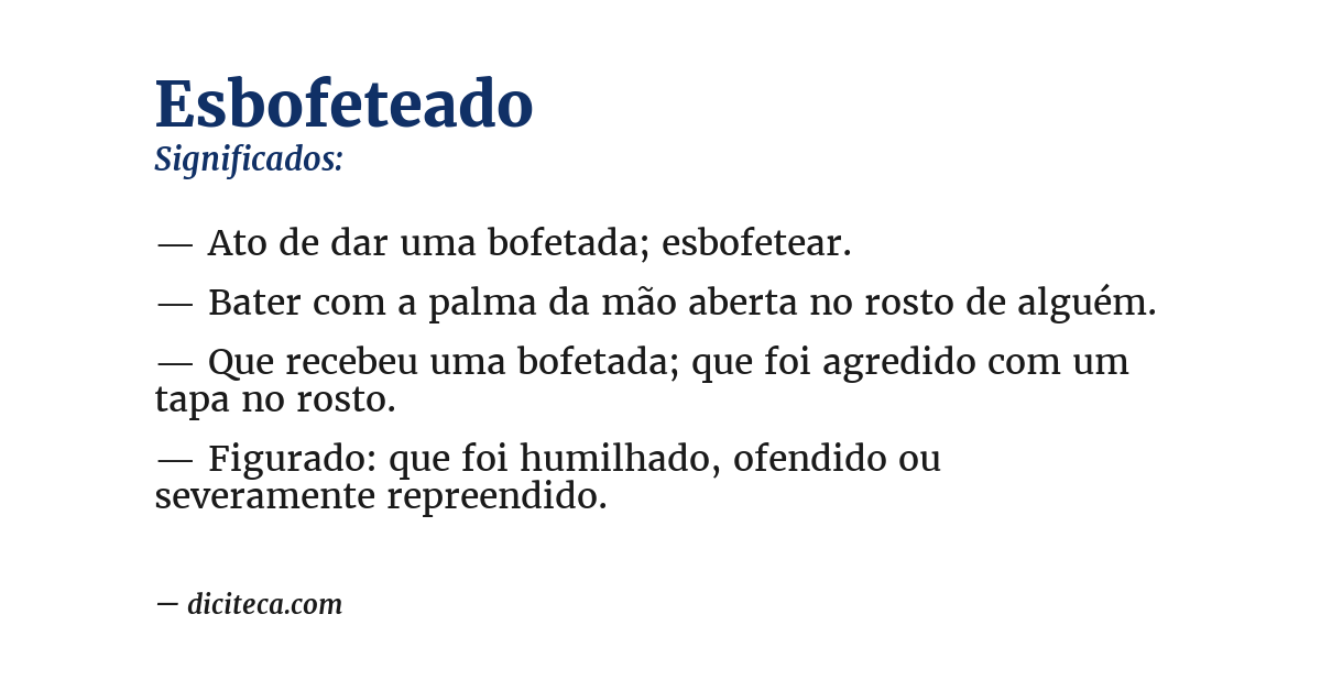 Significado de esbofeteado
