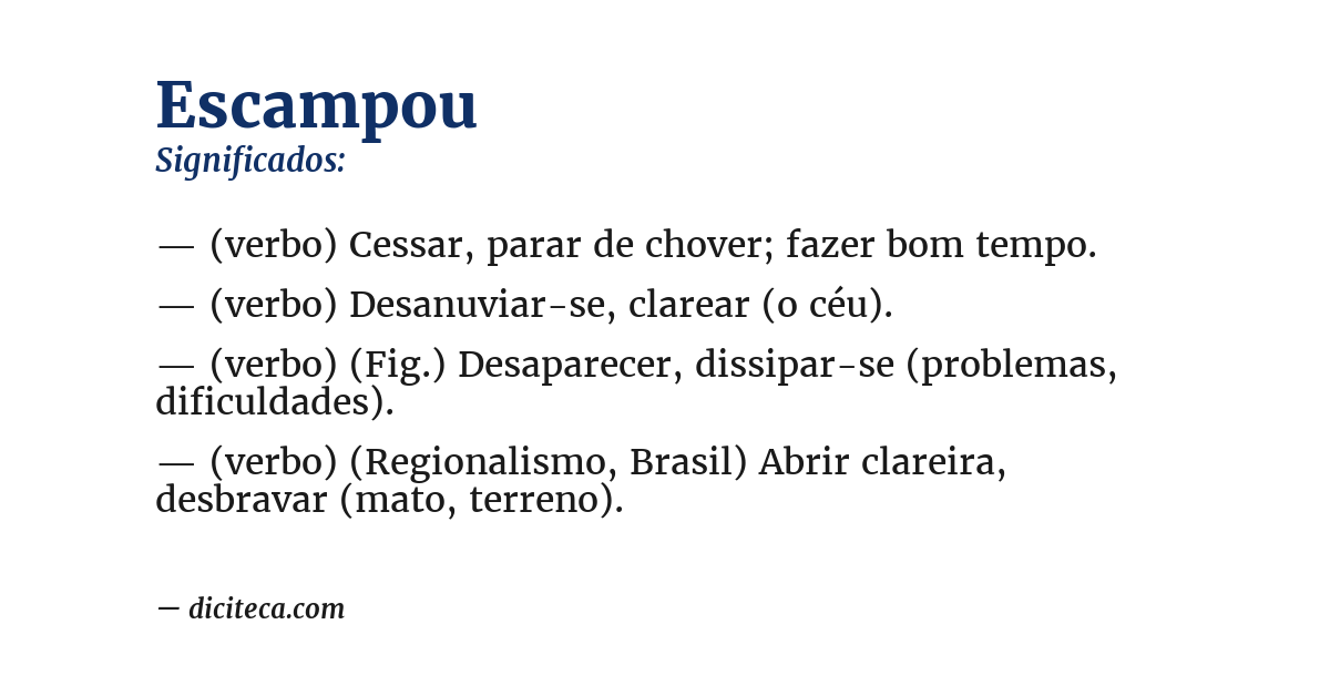 Significado de escampou