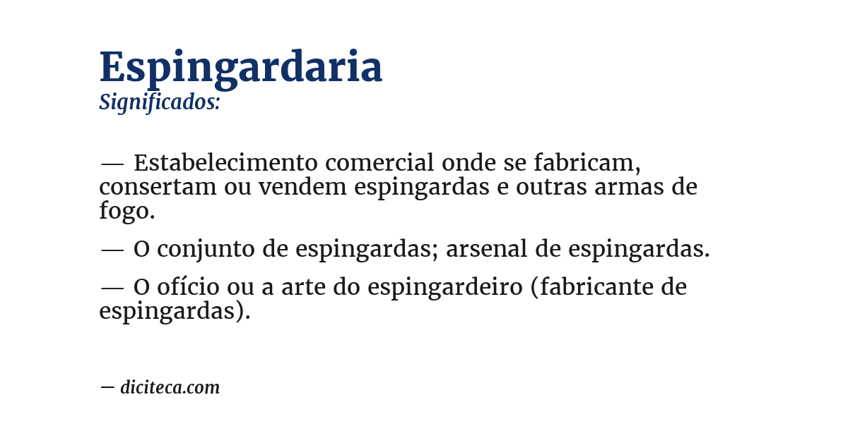 Significado de espingardaria