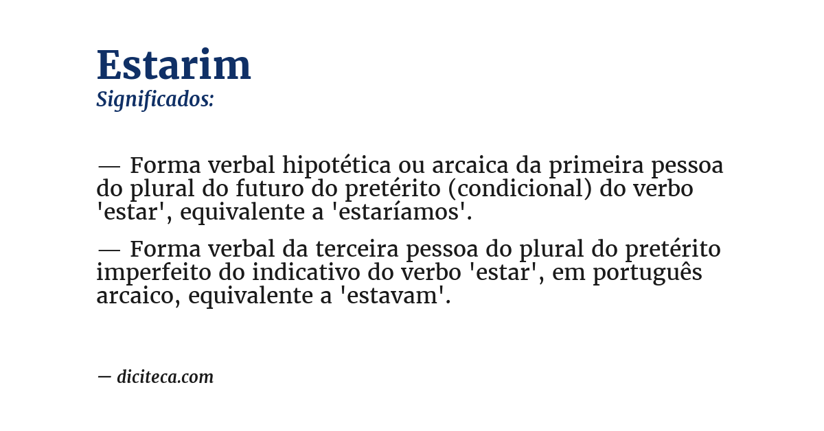 Significado de estarim