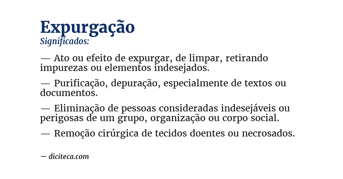 Significado de expurgação