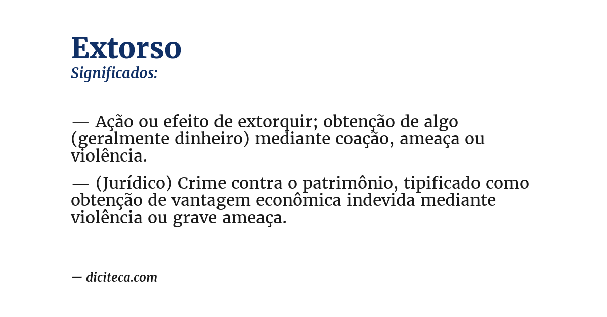 Significado de extorso