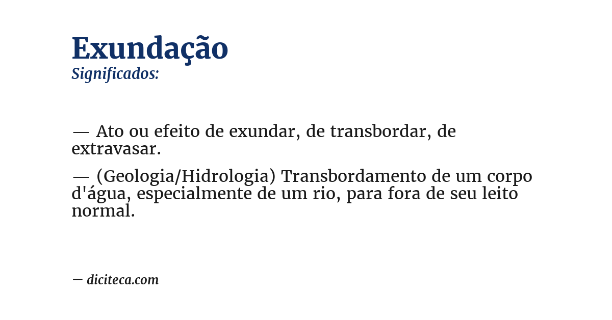 Significado de exundação