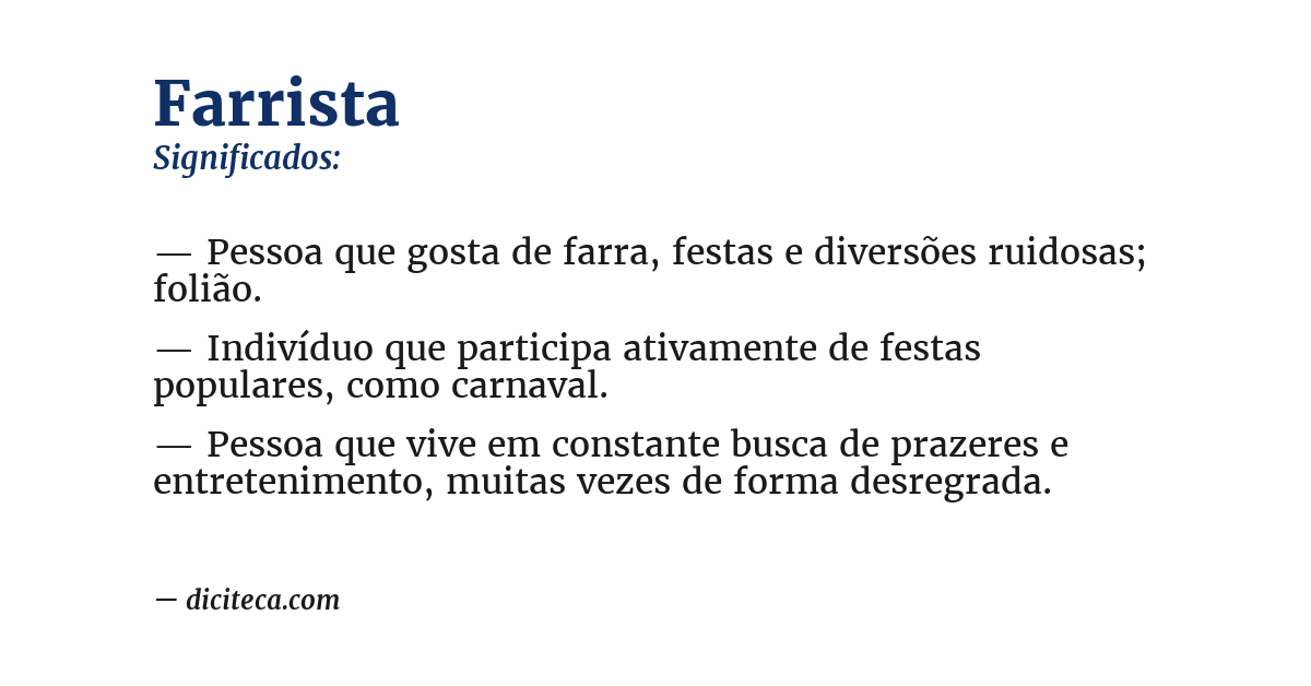 Significado de farrista