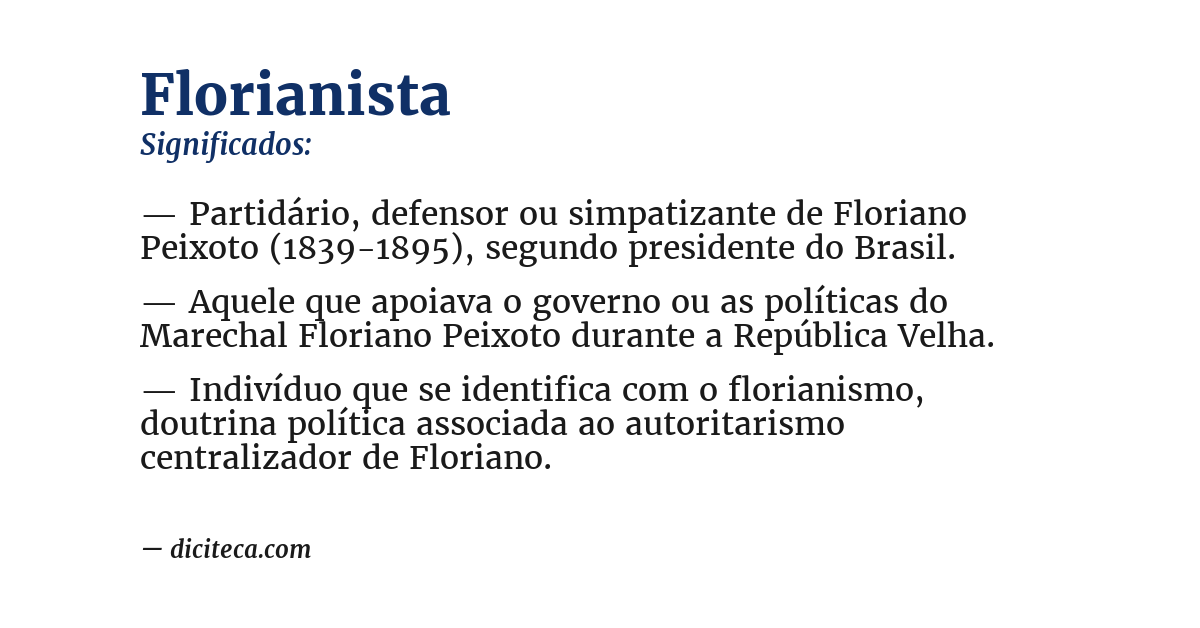 Significado de florianista