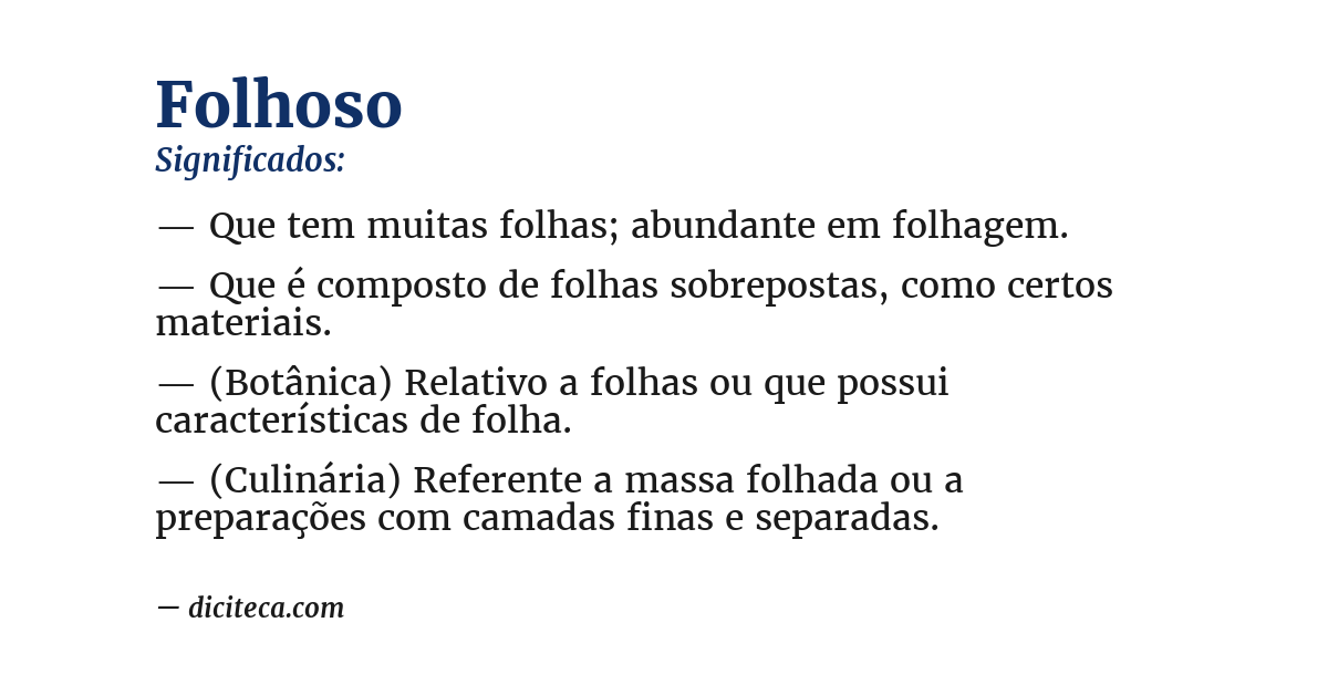Significado de folhoso
