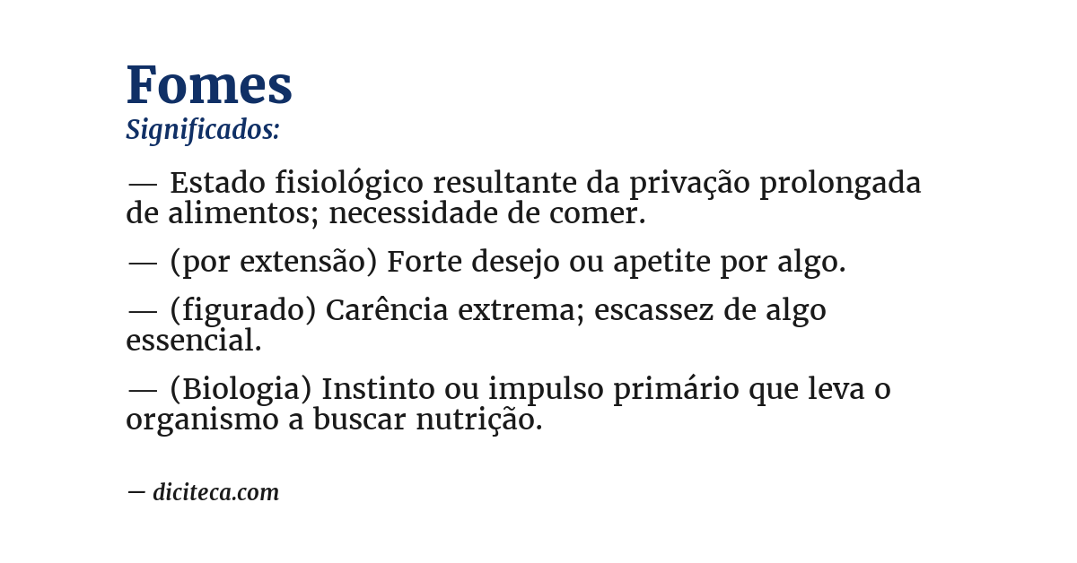 Significado de fomes