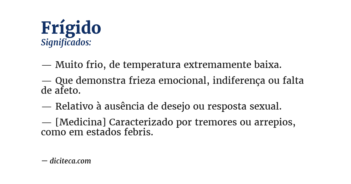 Significado de frígido