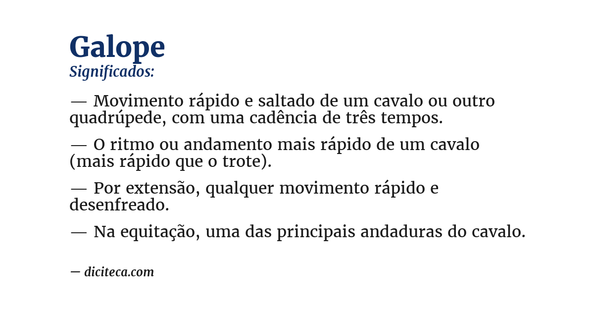 Significado de galope