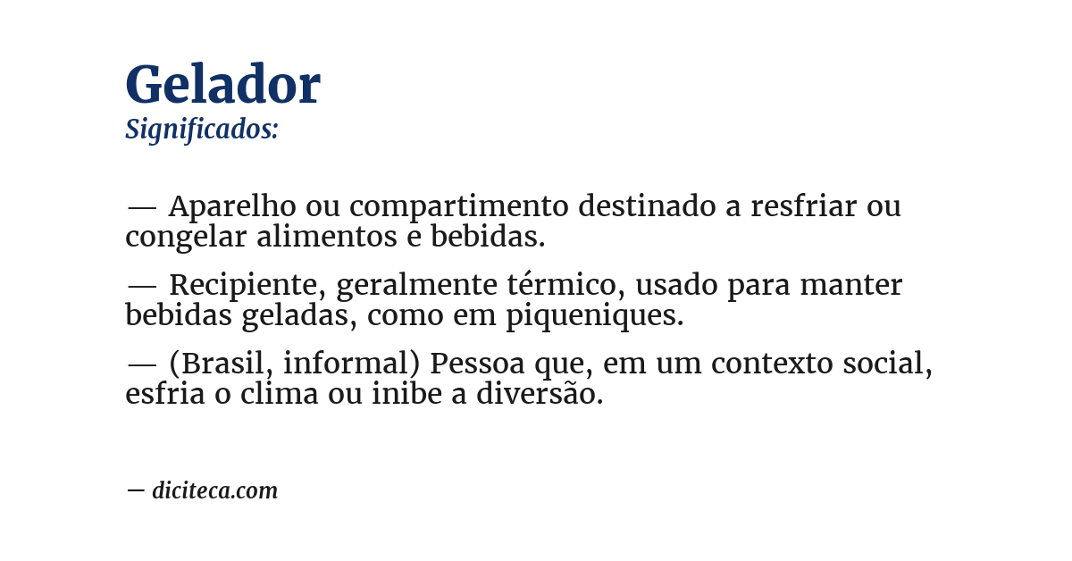 Significado de gelador