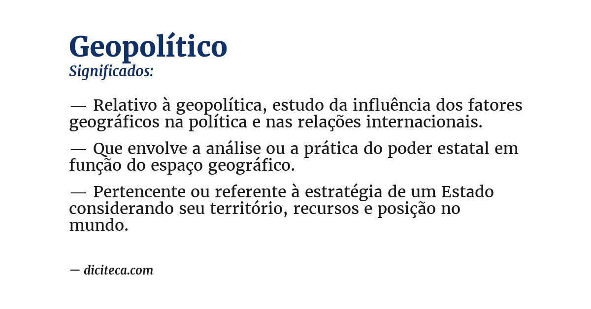 Significado de geopolítico