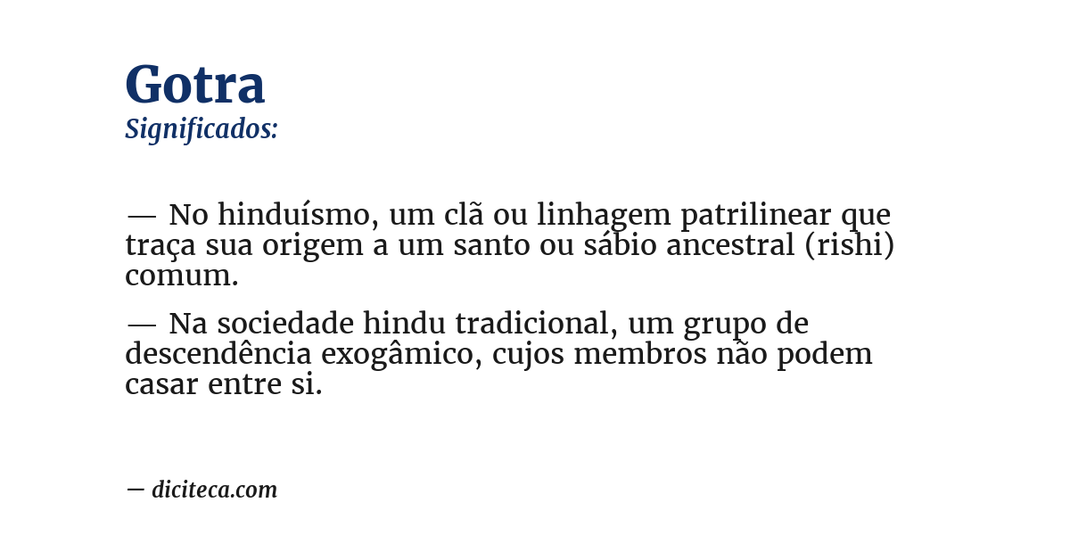 Significado de gotra