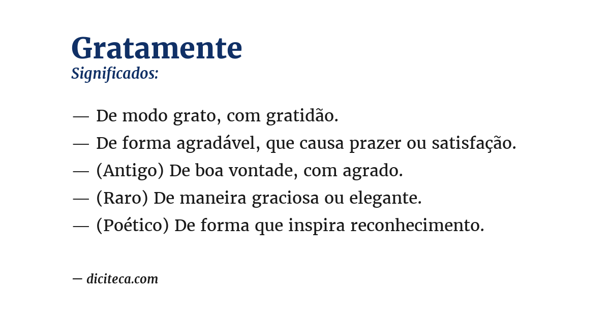 Significado de gratamente