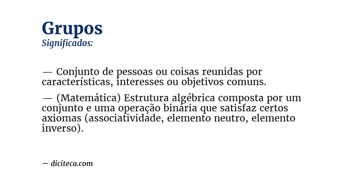 Significado de grupos