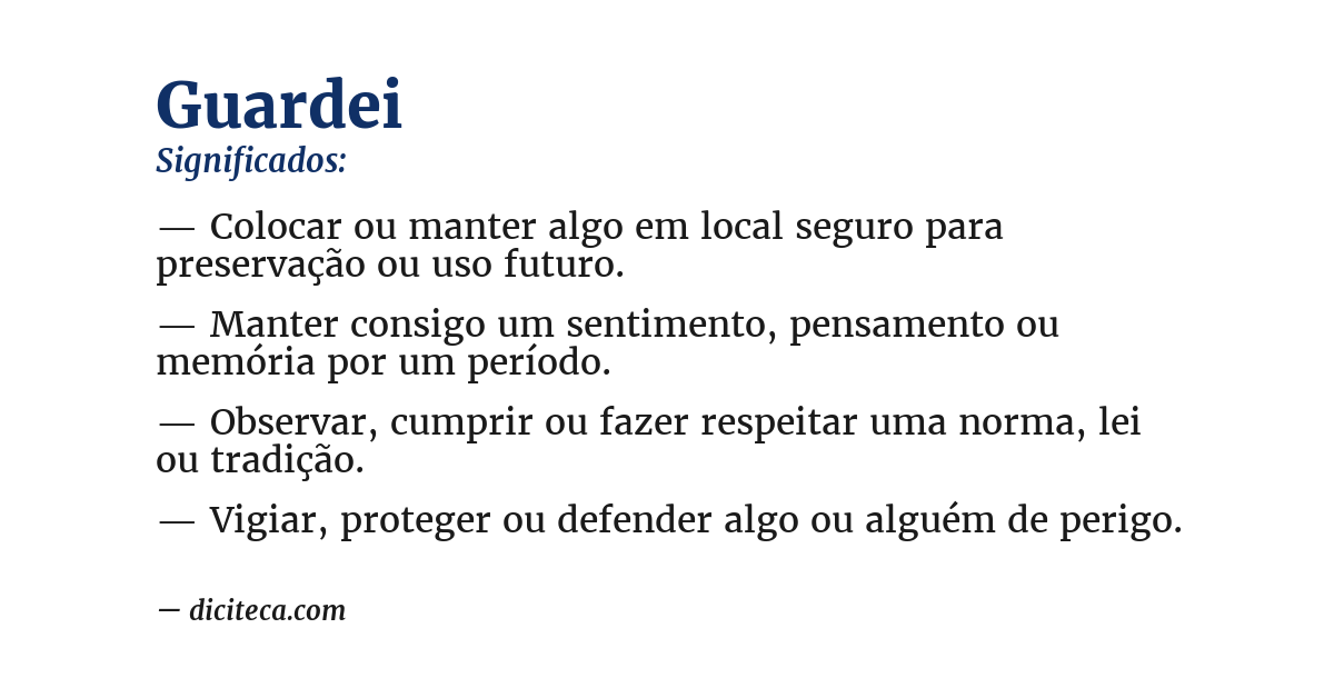 Significado de guardei
