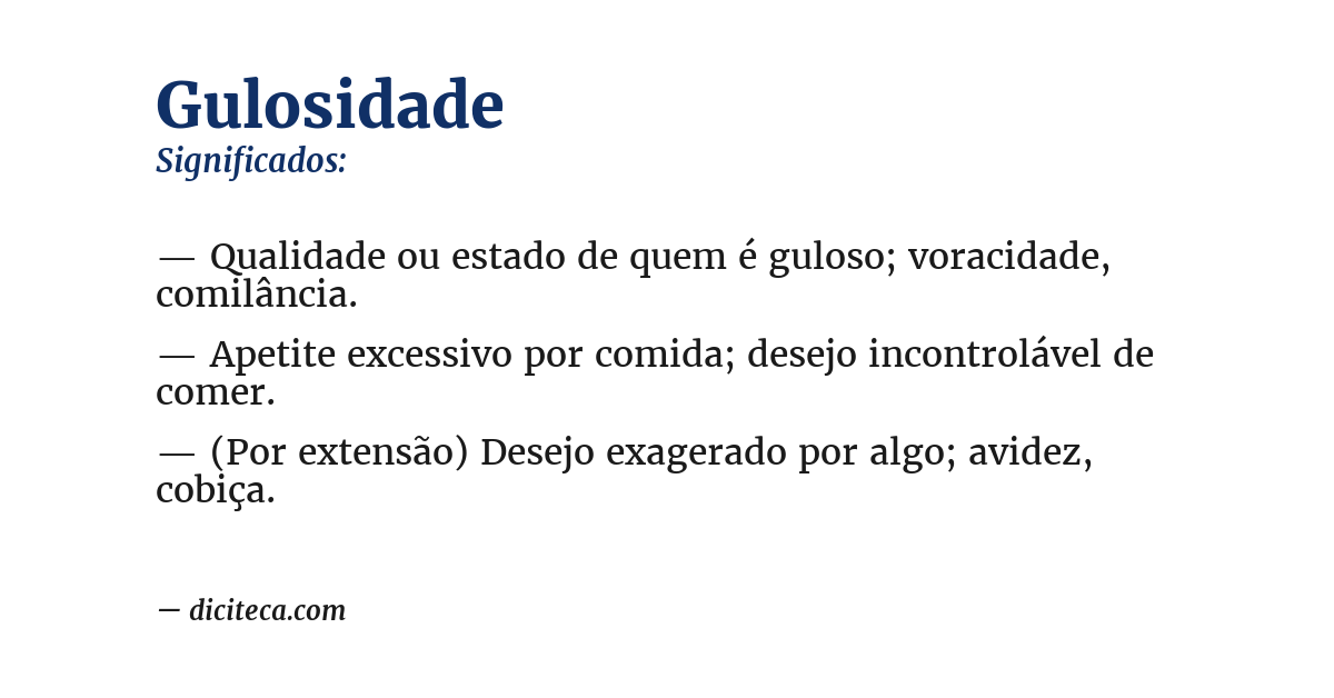 Significado de gulosidade
