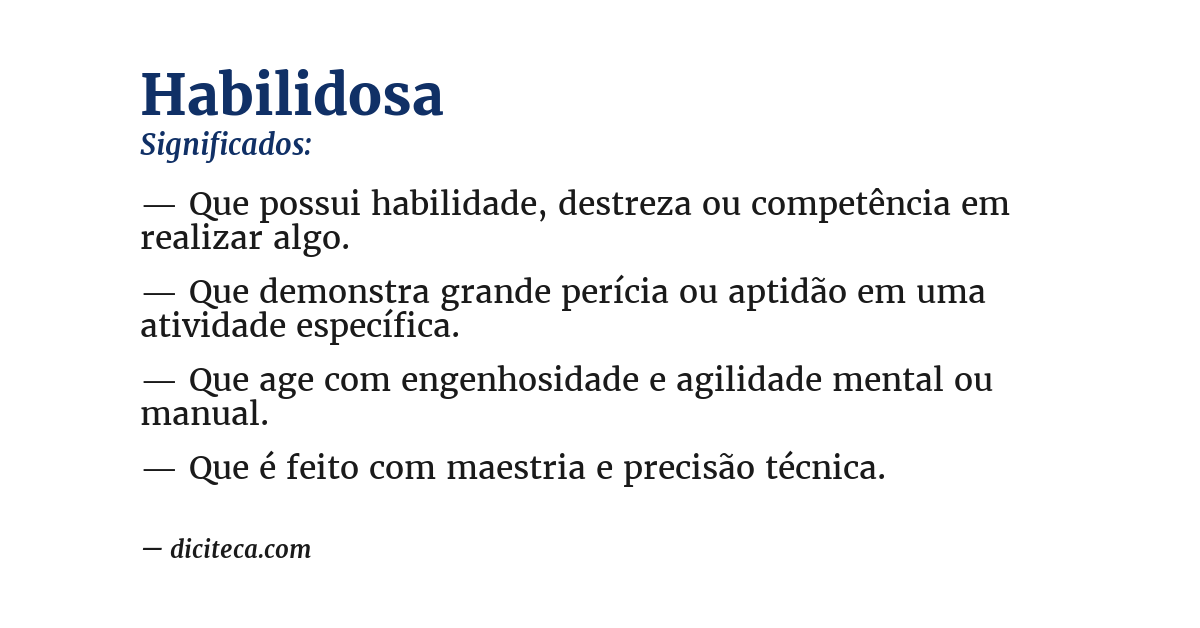 Significado de habilidosa