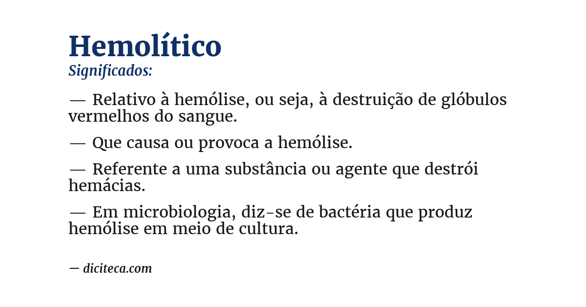Significado de hemolítico