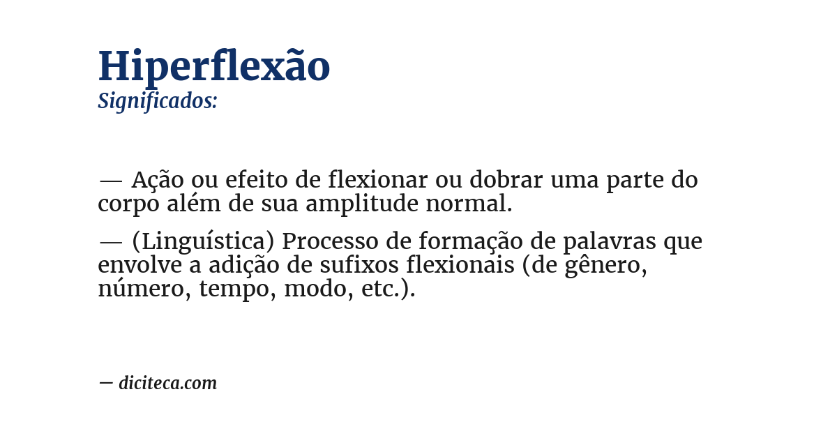 Significado de hiperflexão