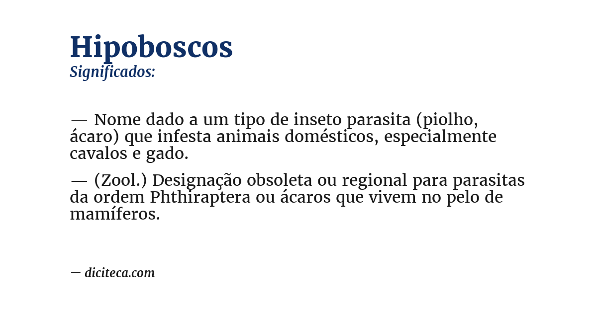 Significado de hipoboscos