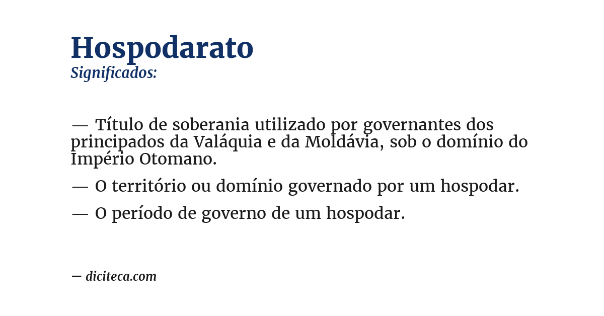 Significado de hospodarato