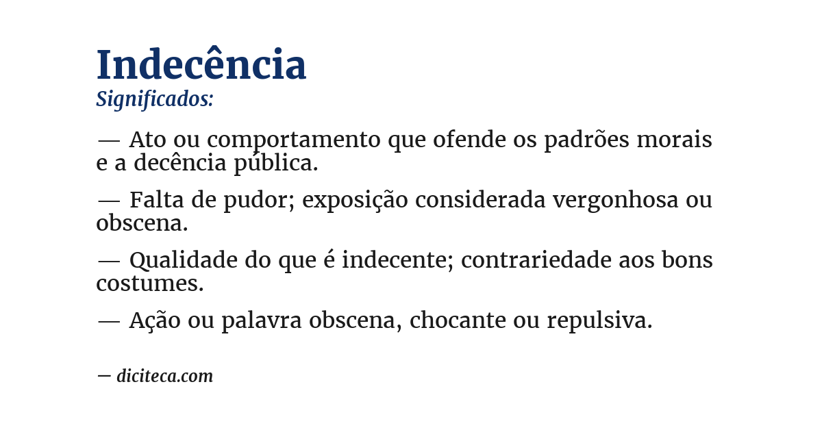 Significado de indecência