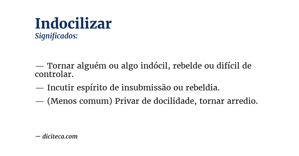 Significado de indocilizar