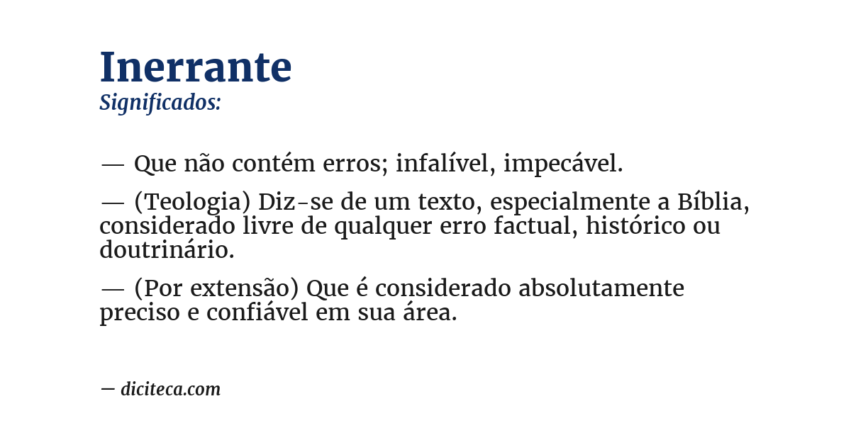 Significado de inerrante