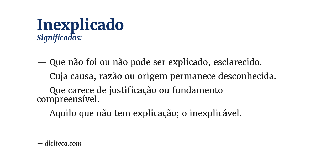 Significado de inexplicado