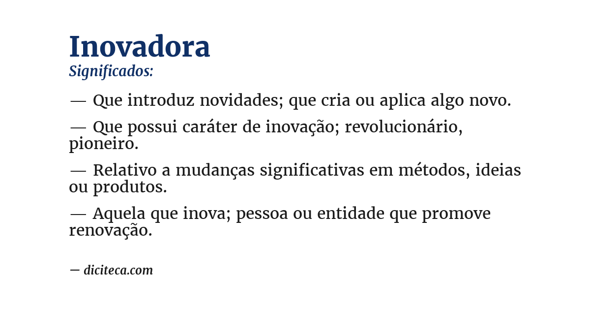 Significado de inovadora