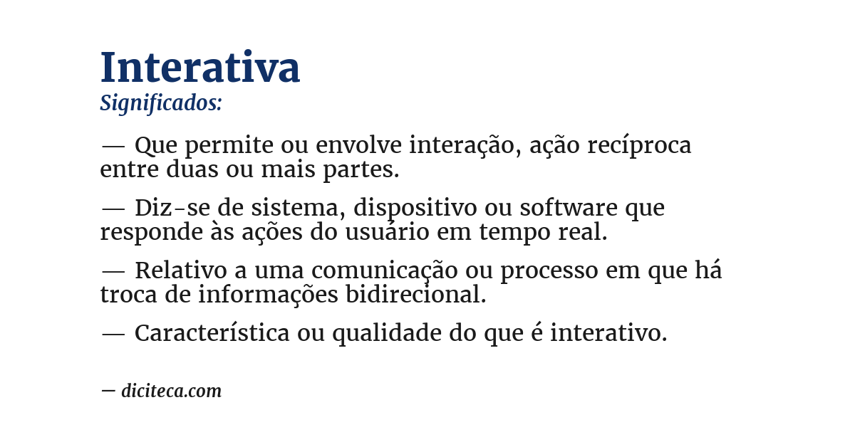 Significado de interativa