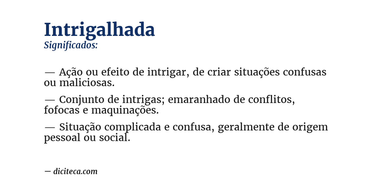 Significado de intrigalhada