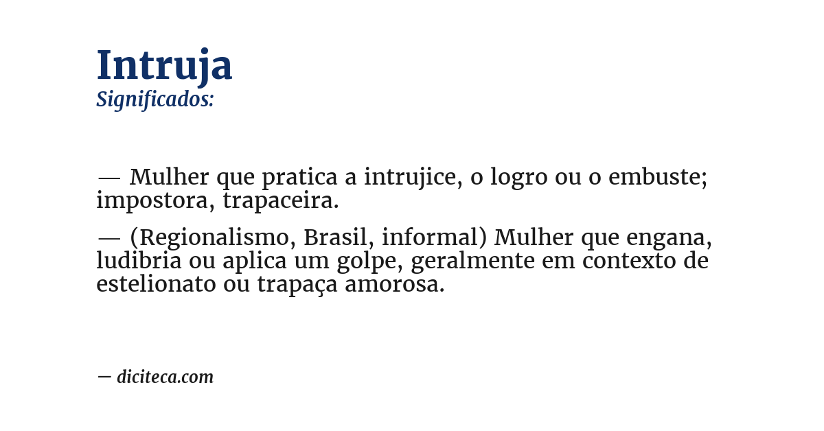 Significado de intruja