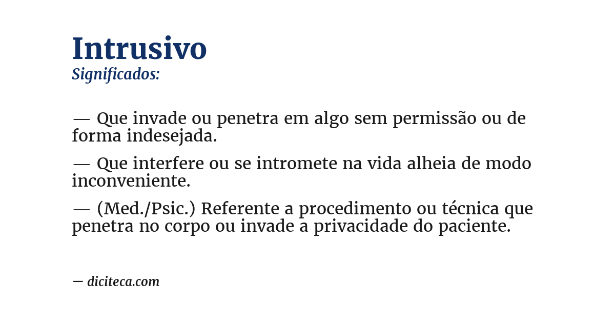 Significado de intrusivo