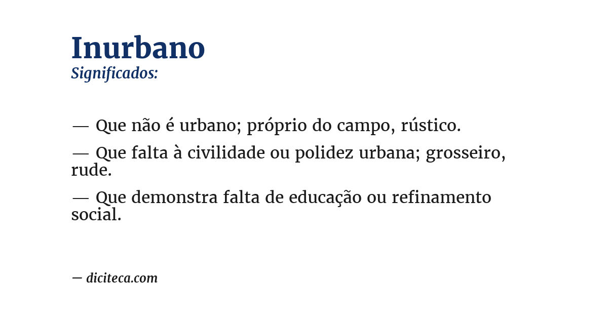 Significado de inurbano