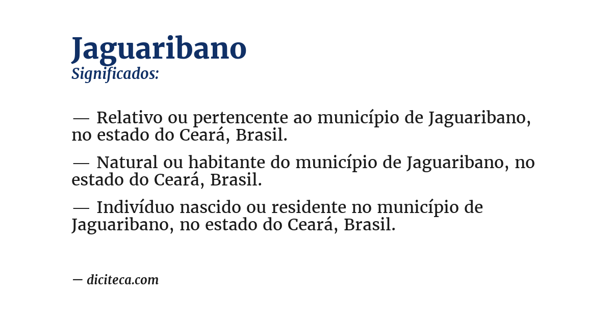 Significado de jaguaribano