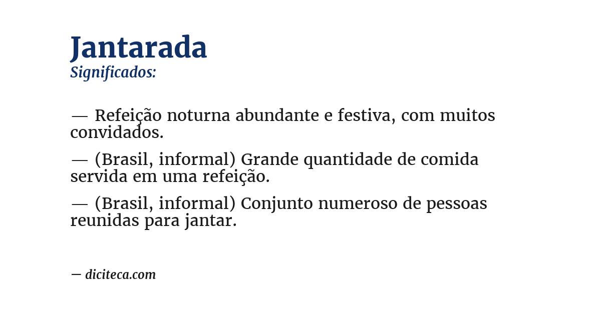 Significado de jantarada