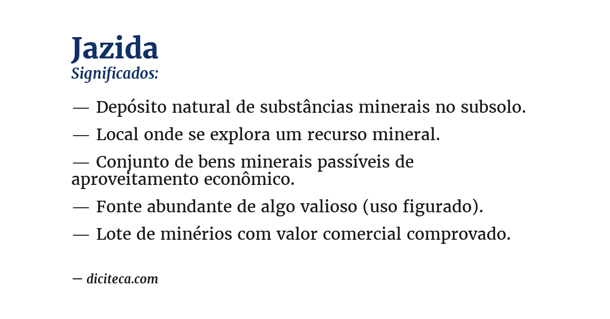 Significado de jazida