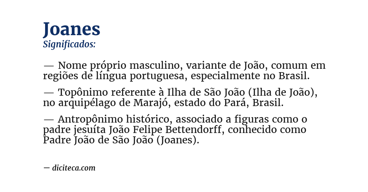 Significado de joanes