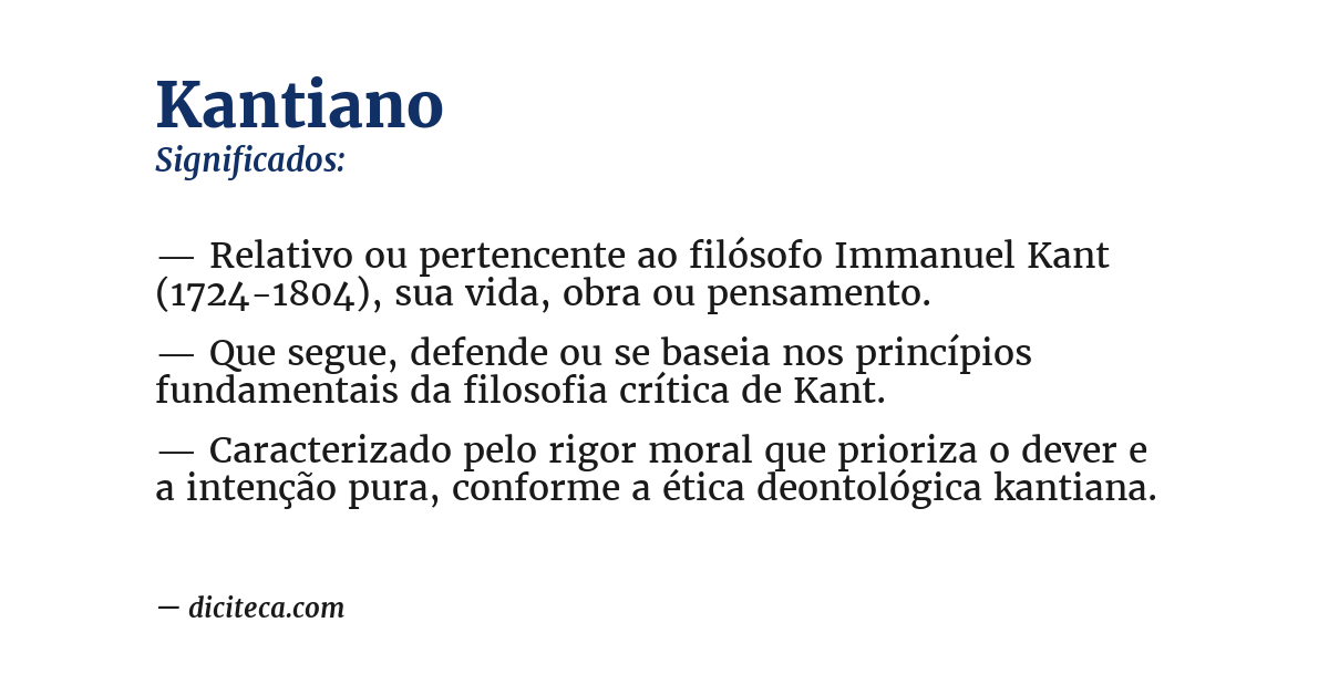 Significado de kantiano