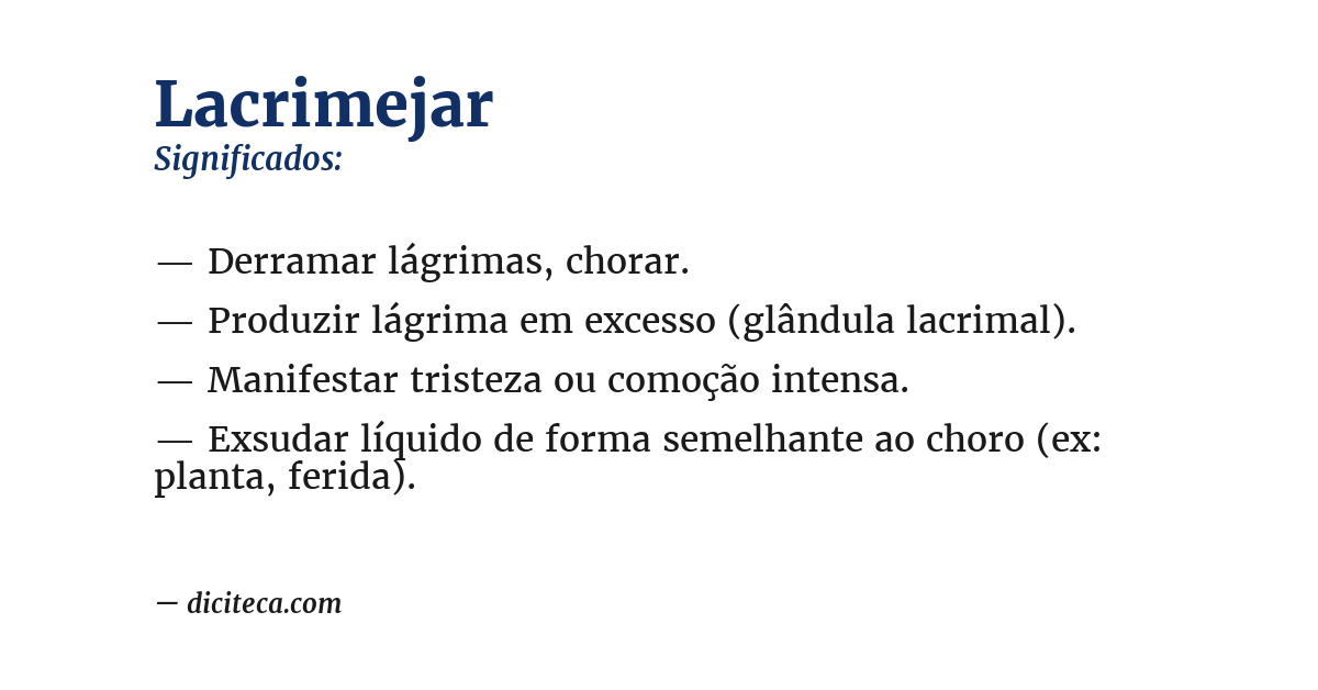 Significado de lacrimejar