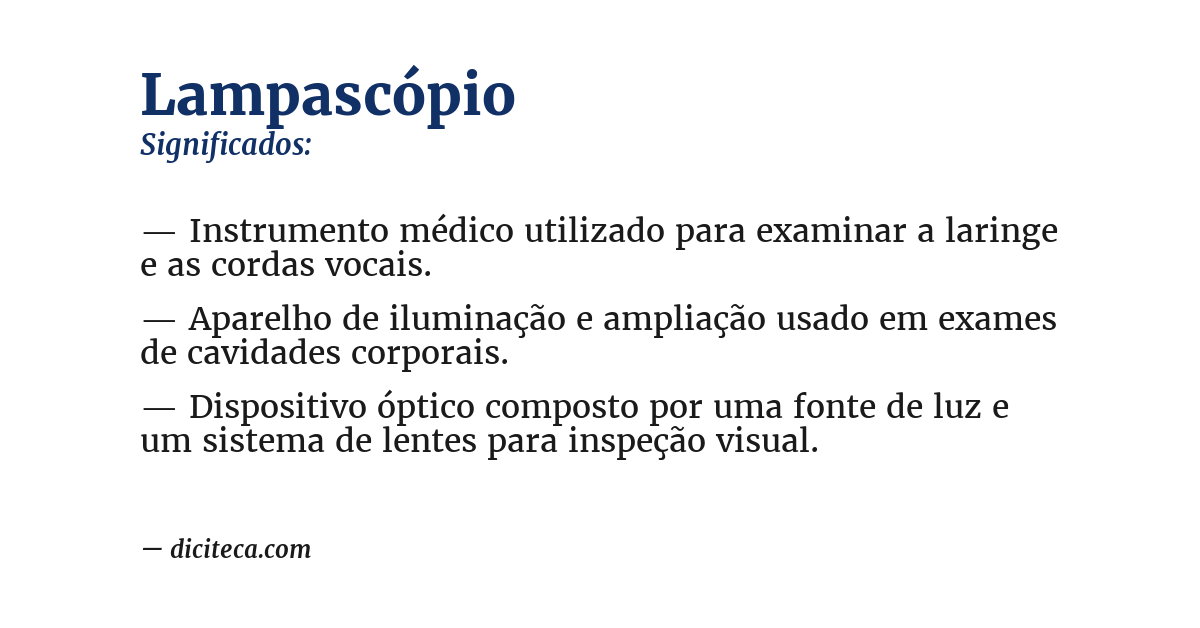 Significado de lampascópio