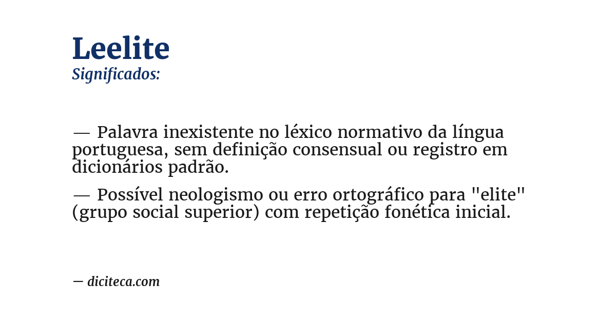 Significado de leelite