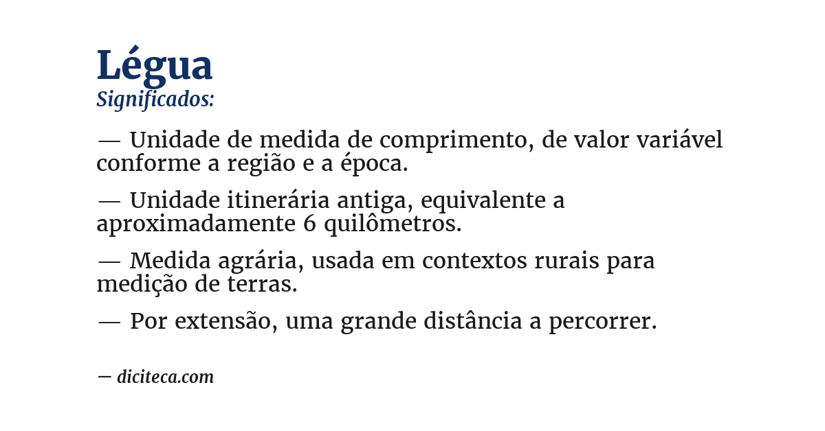 Significado de légua