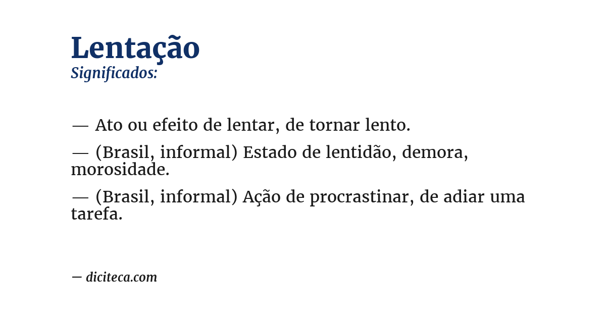 Significado de lentação