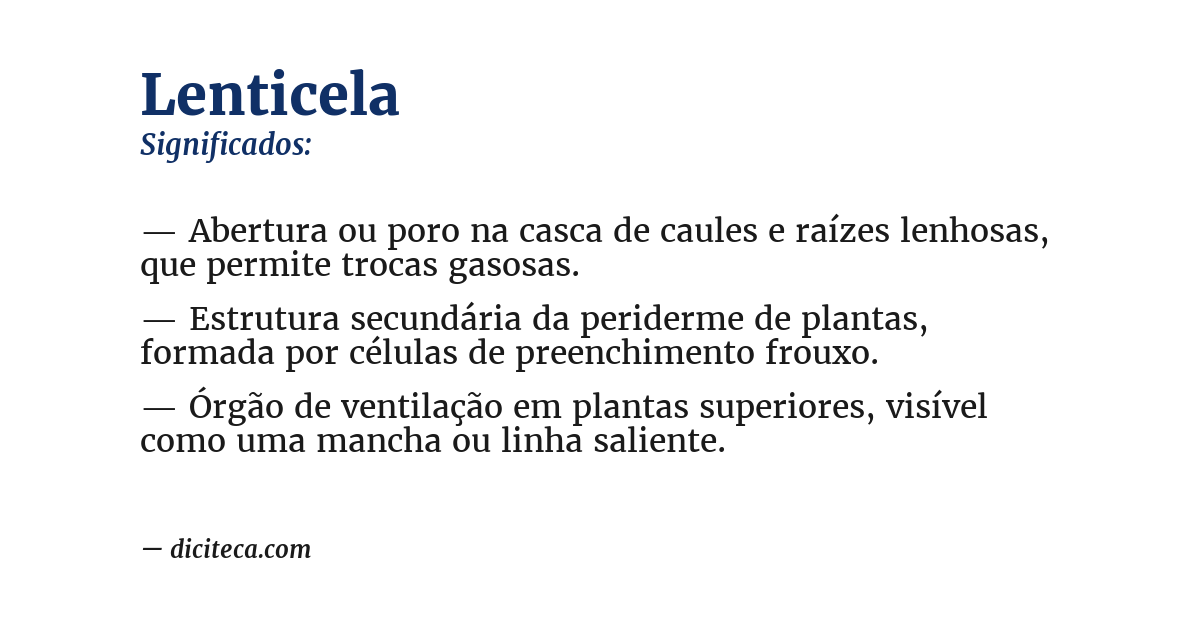 Significado de lenticela