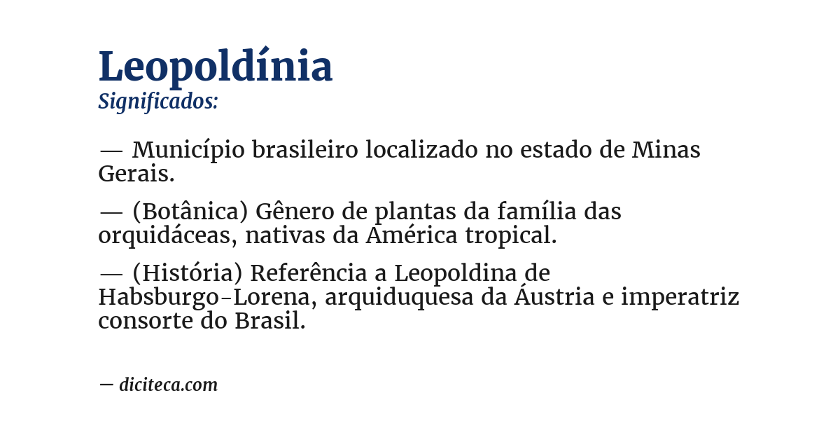 Significado de leopoldínia