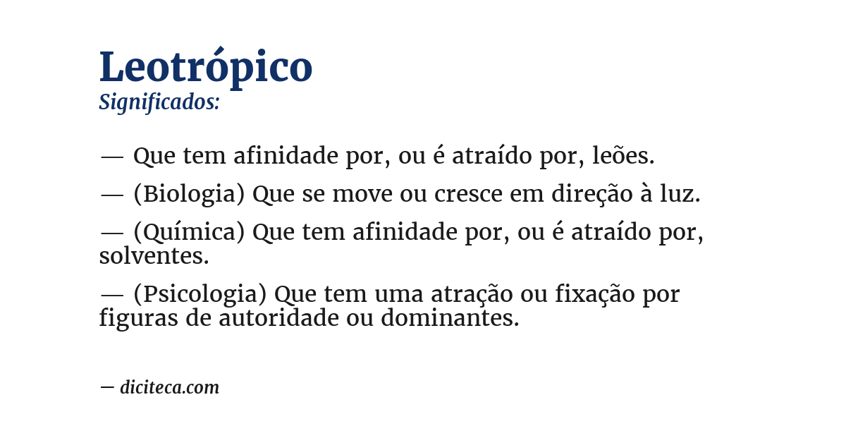 Significado de leotrópico